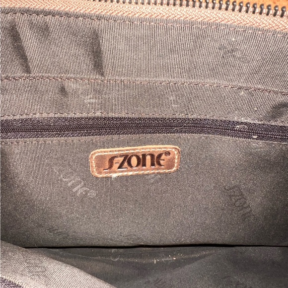 ZONE Vintage Genuine Leather Tote Bag/Large Handbag Shoulder Purse Light Brown - Picture 5 of 6